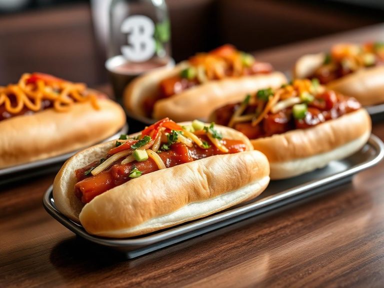 Topped on hot dogs or sandwiches