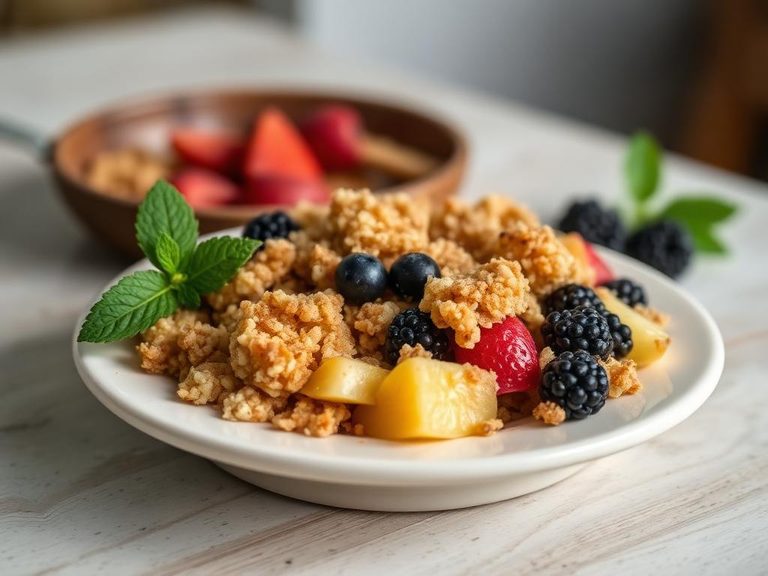 Topping for fruit crumbles or crisps