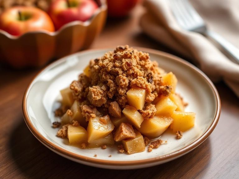Topping for warm apple crisp