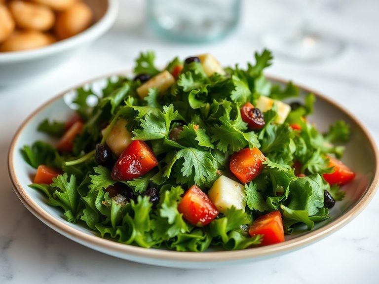 Tossed green salad (as a dressing)