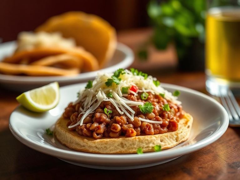 Tostada de frijoles refritos