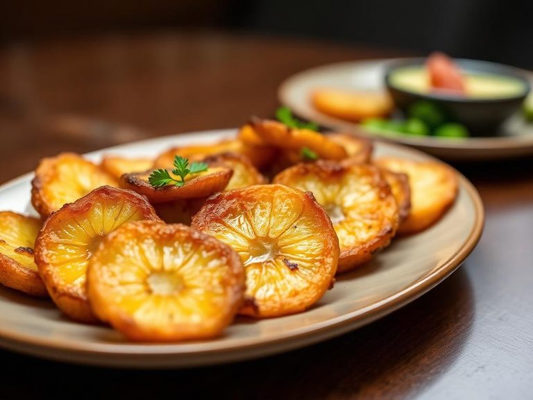 Tostones (double-fried plantain slices)
