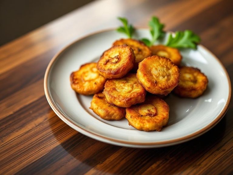 Tostones served on casabe