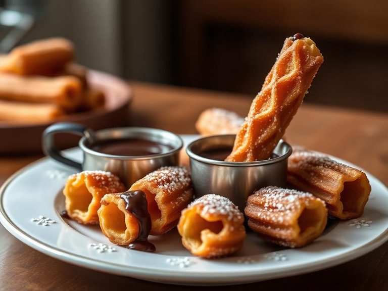 Traditional Spanish Churros con Chocolate
