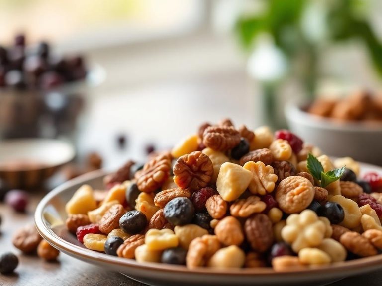 Trail mix ingredient with nuts and dried fruit