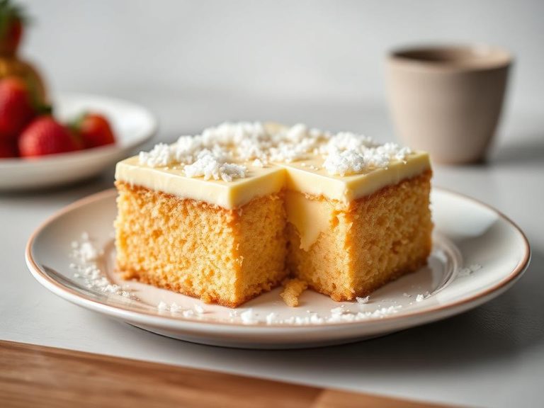 Tres leches cake with coconut