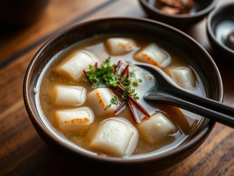 Tteokguk (Korean rice cake soup)