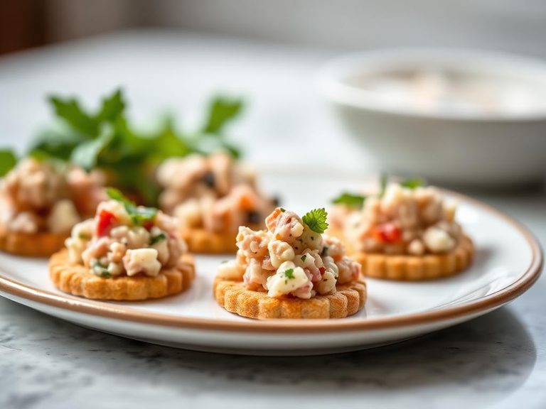 Tuna salad cracker bites