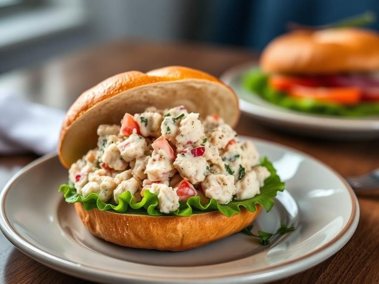 Tuna salad on a bagel