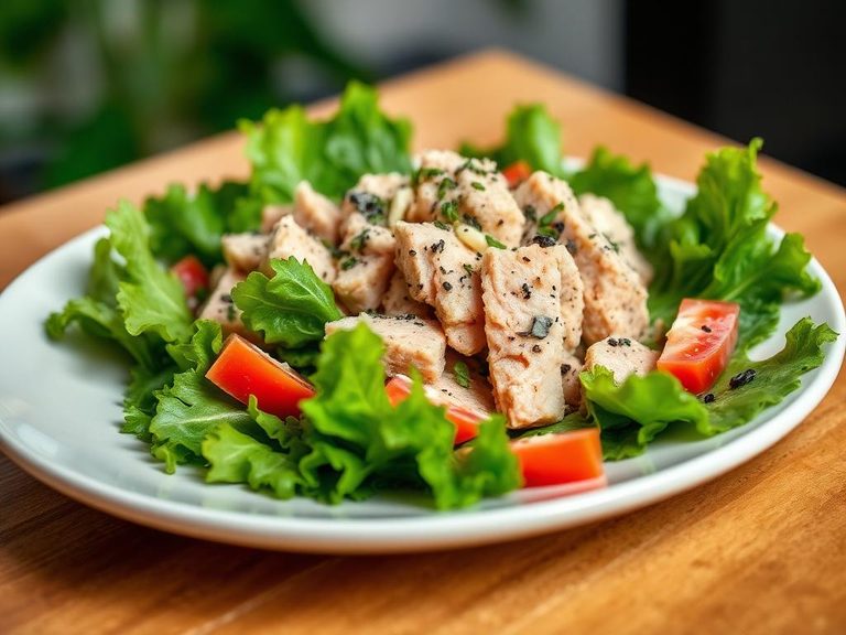 Tuna salad on greens