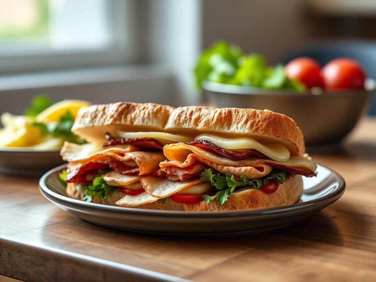 Turkey and Swiss sandwich