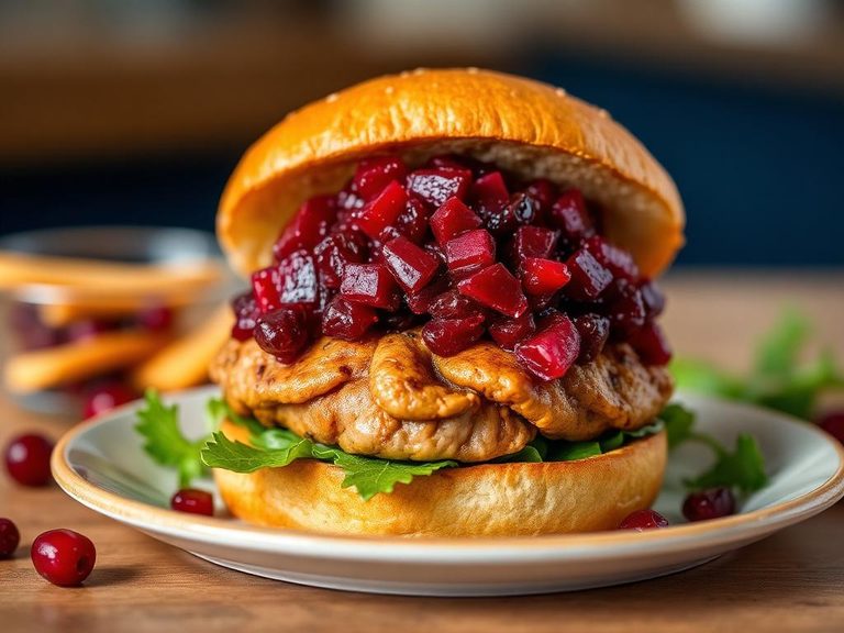 Turkey Burger with Cranberry Relish