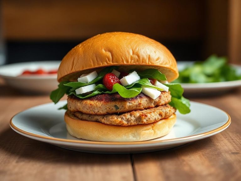 Turkey Burger with Feta and Spinach