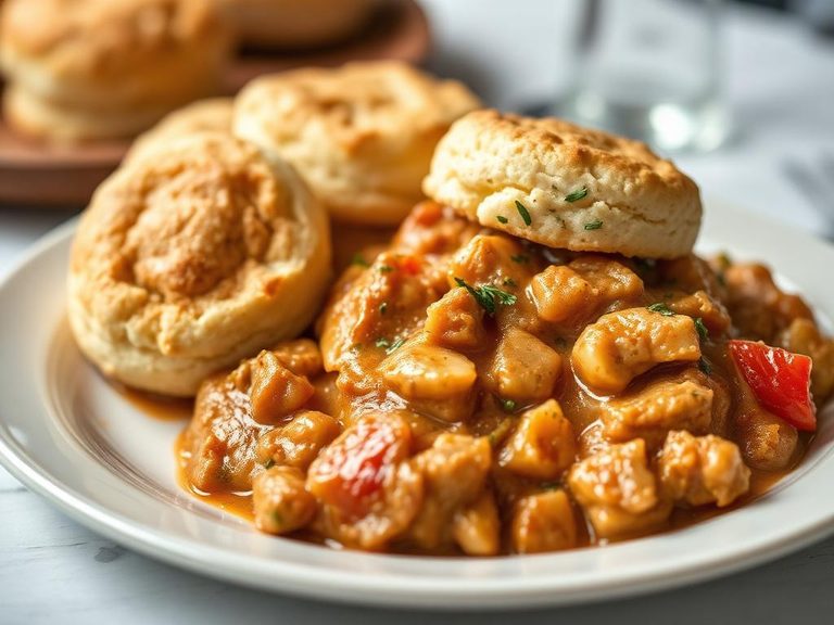 Turkey à la King with Biscuits