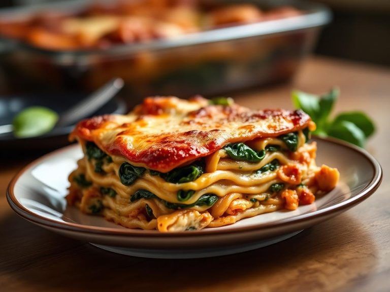 Turkey Lasagna with Spinach