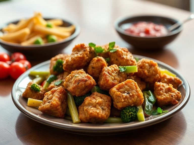 Turkey nugget stir-fry with vegetables