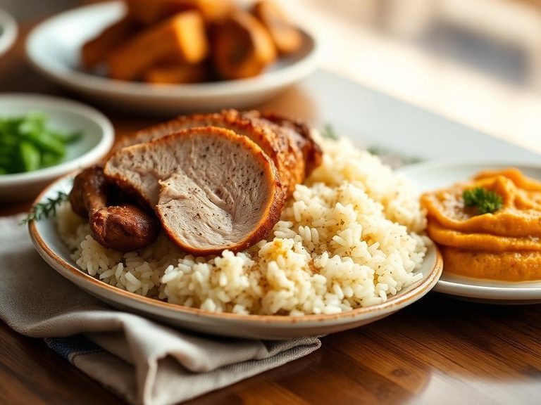 Turkey, Rice, and Sweet Potato Mash