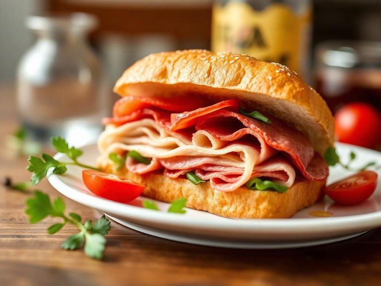 Turkey salami sandwich