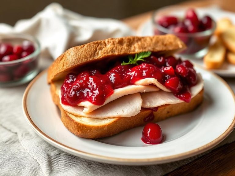 Turkey Sandwich with Cranberry Sauce
