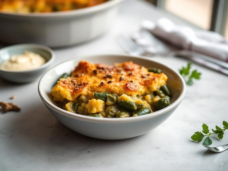 Turnip green and cornbread casserole