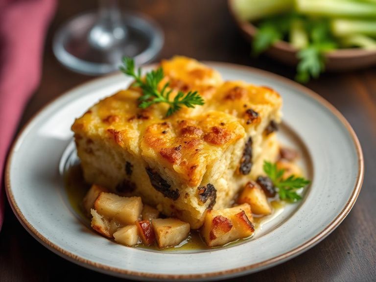 Used as the base for a savory bread pudding