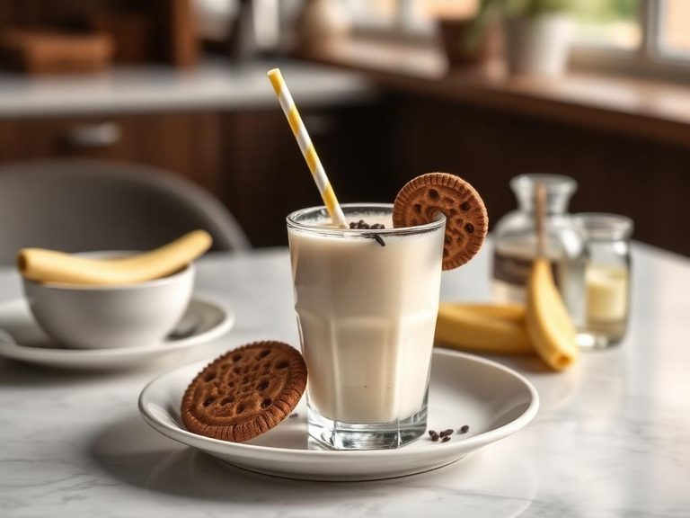 Vanilla cookie milkshake