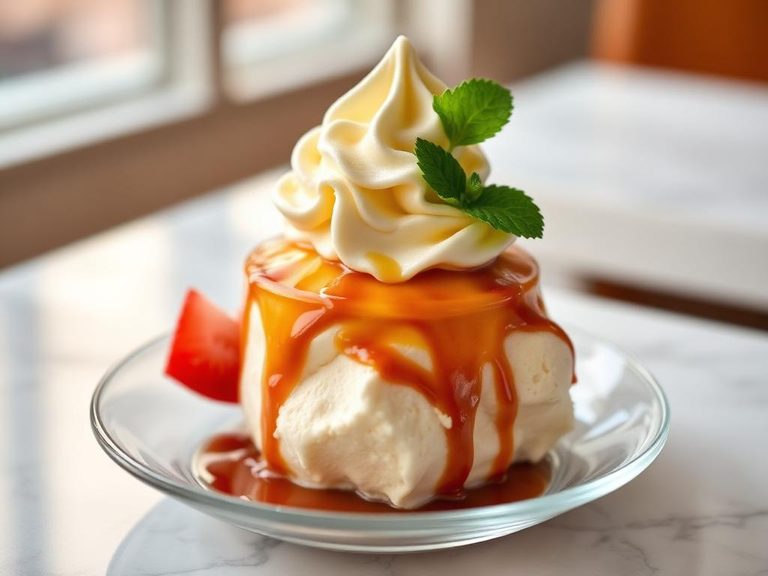 Vanilla ice cream sundae