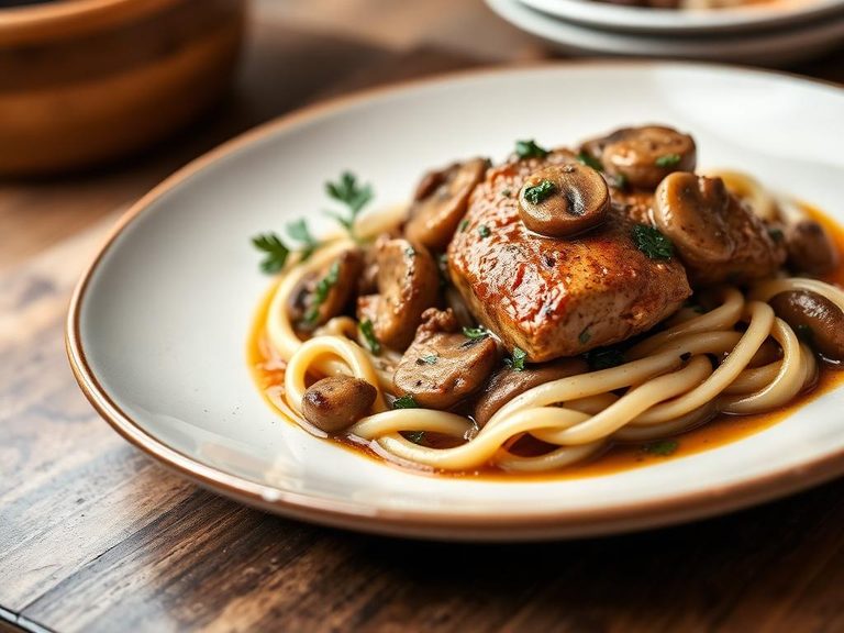 Veal Marsala with mushrooms