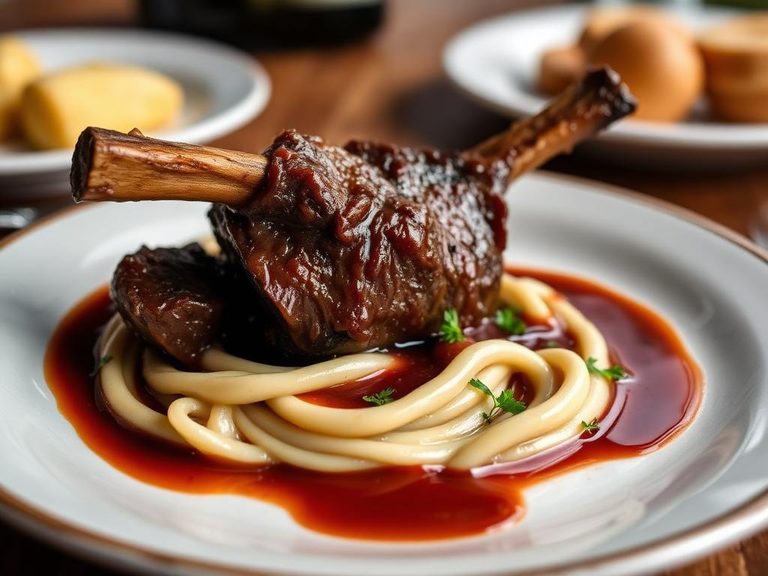 Veal Shank Braised in Red Wine