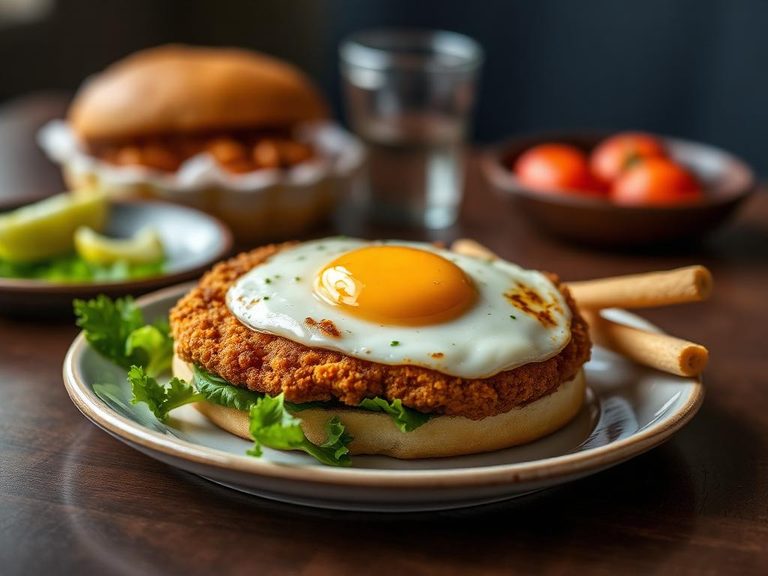Vegan fried 'egg' sandwich