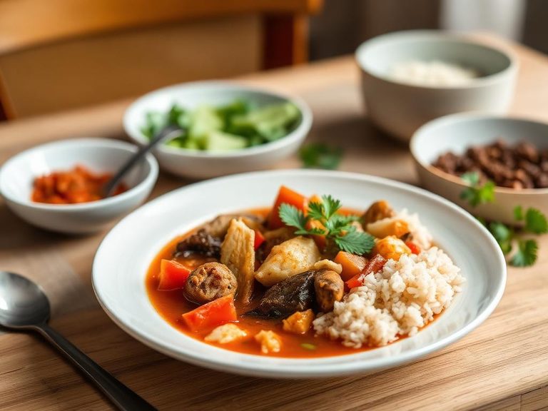 Vegetable chicken soup with rice