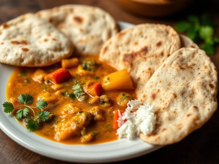 Vegetable Sambar with Chapati
