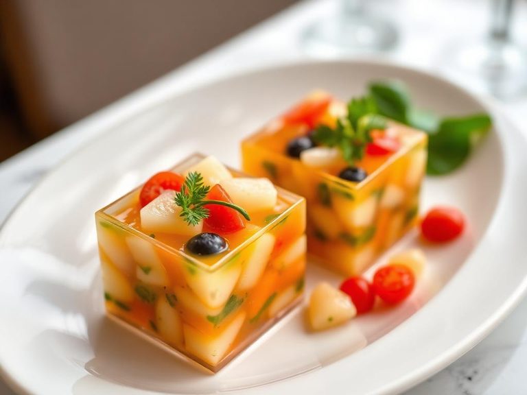 Vegetarian aspic or savory gelatin salads