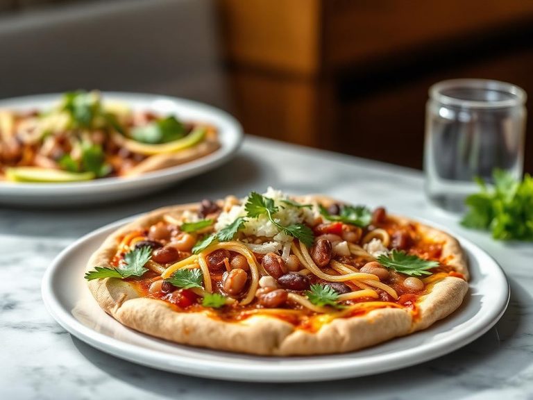 Vegetarian Bean Burrito Pizza