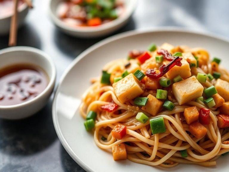 Vegetarian Chow Fun with Tofu