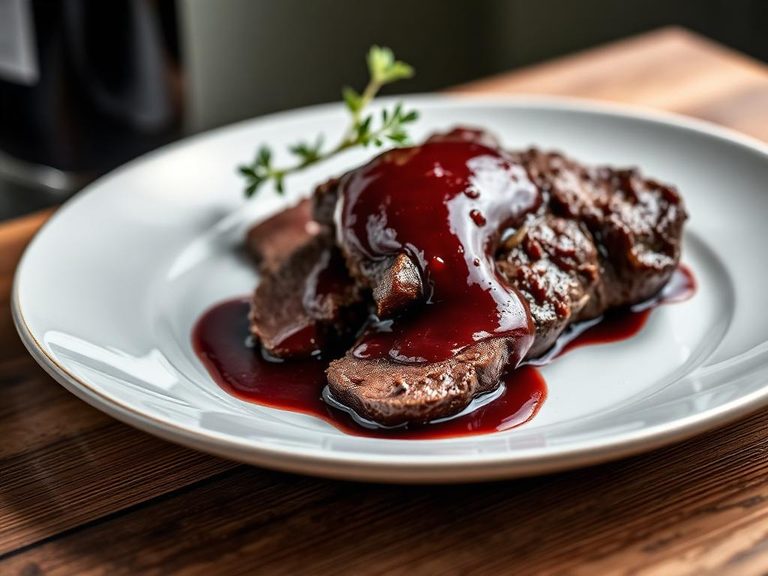 Venison Steak with Red Wine Sauce