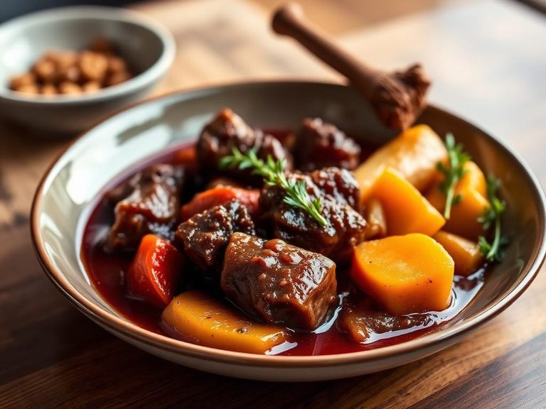 Venison stew with root vegetables