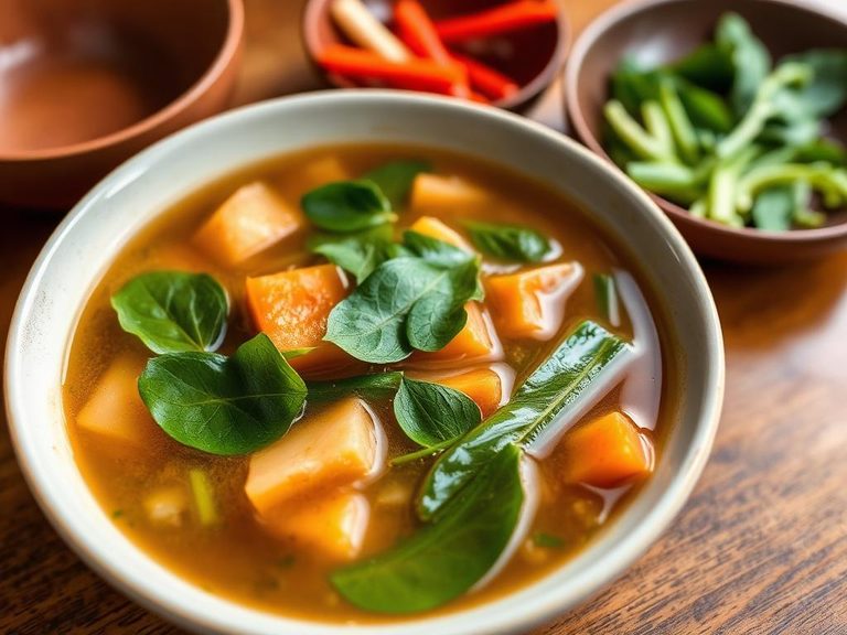 Vietnamese canh rau lang