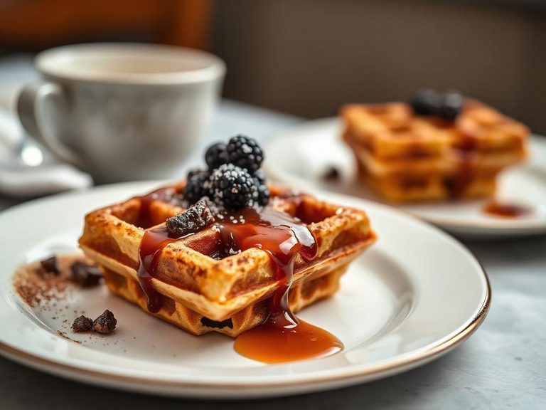 Waffle bread pudding