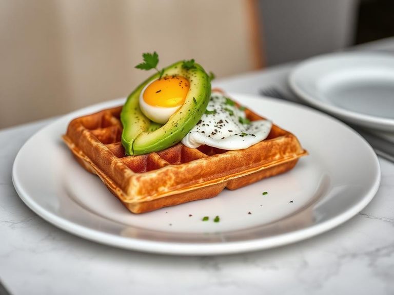 Waffle 'Toast' with Avocado and Egg
