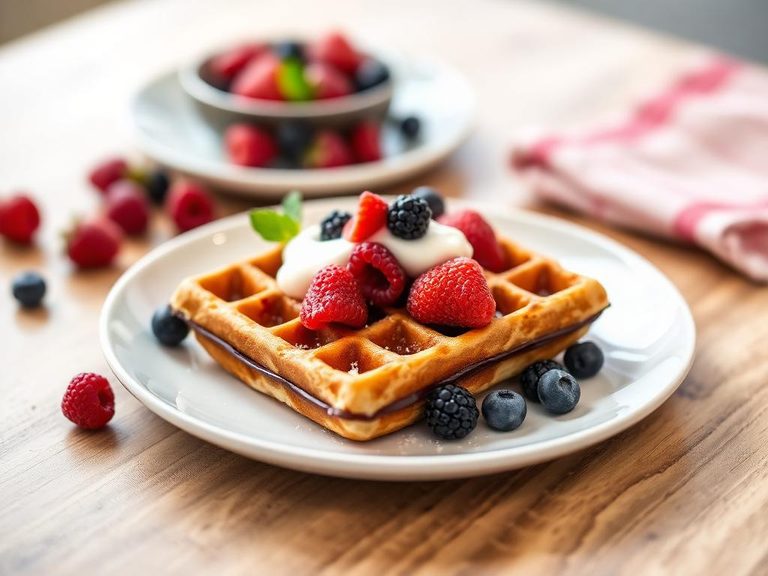 Waffle with Berries and Yogurt