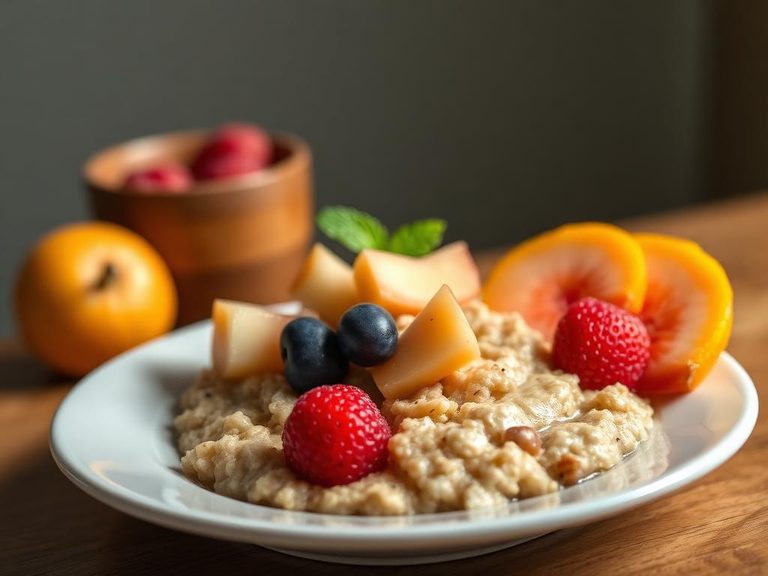 Warm Oatmeal Porridge with Fresh Fruit