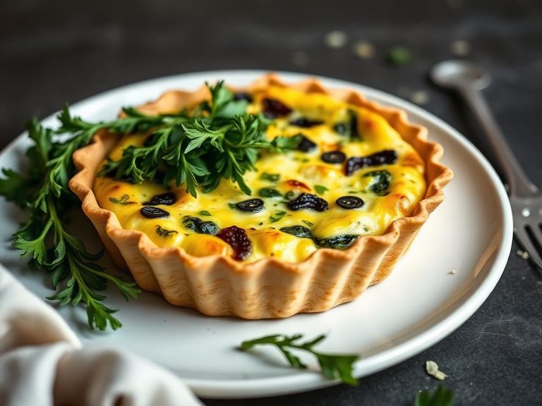 Warrigal greens quiche