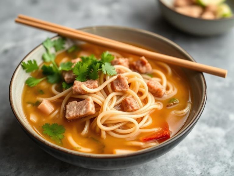 Watercress and Pork Noodle Soup