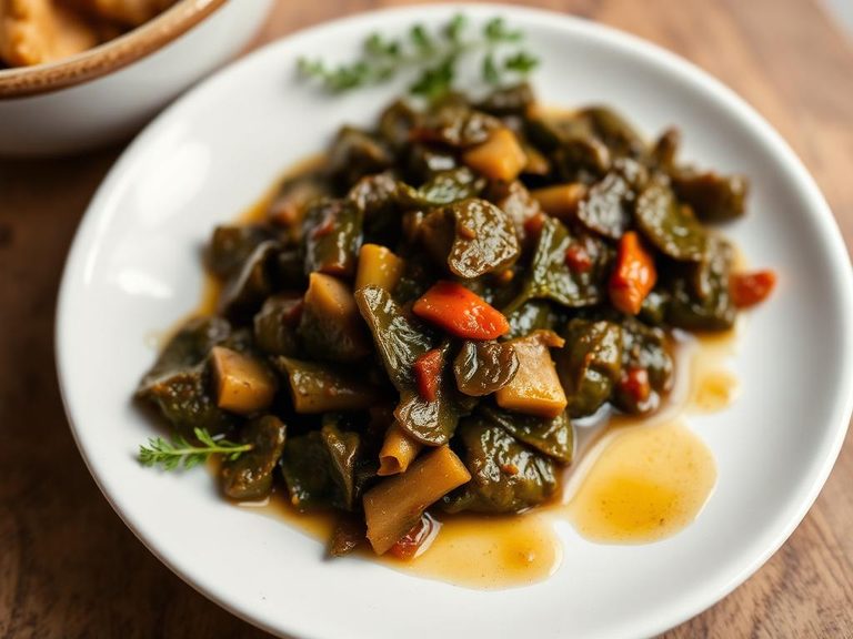 West African stewed greens with palm oil