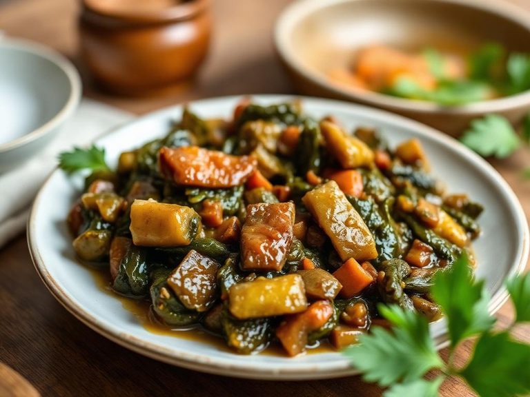 West African-style stewed greens with palm oil
