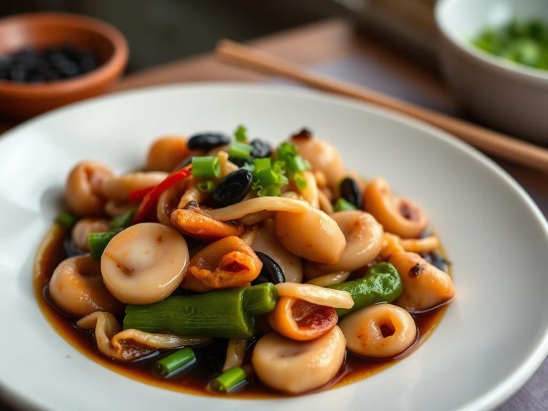 Whelk Stir-fry with Black Bean Sauce