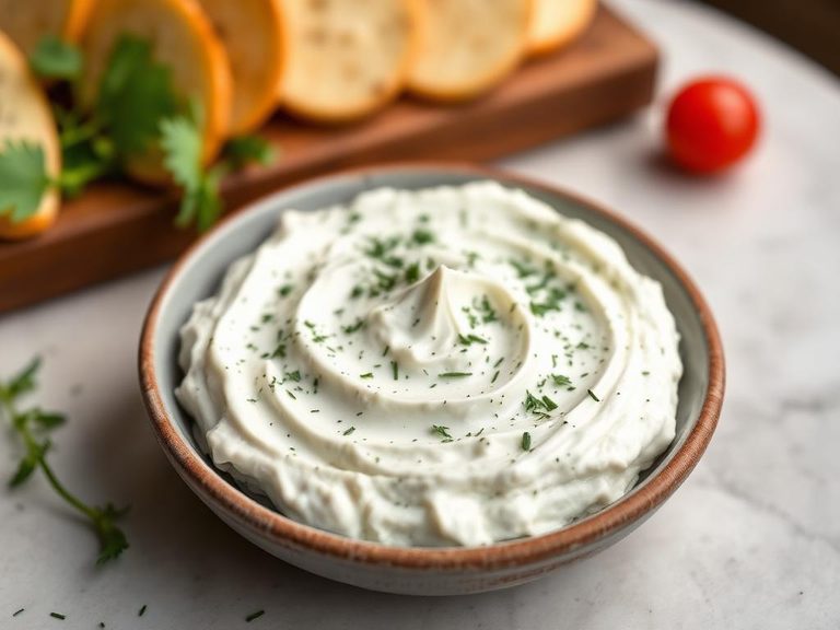 Whipped goat cheese dip with herbs