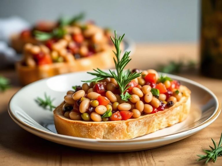 White Bean and Rosemary Bruschetta