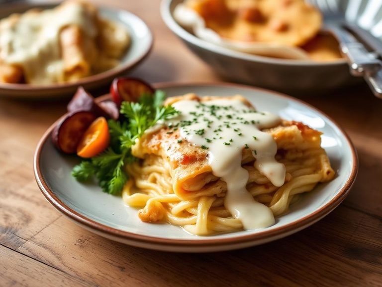 White Chicken Lasagna with Alfredo